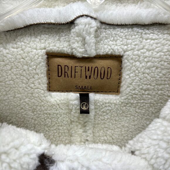 DRIFTWOOD Jacket womens Small faux‎ suede beige embroidered sleeves Fleece lined - Picture 13 of 16